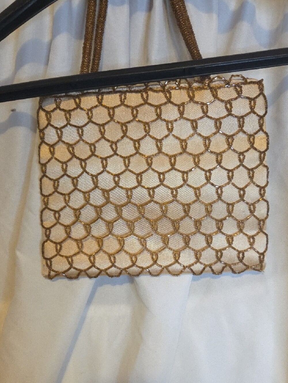 Beaded Gold and Cream Evening Tote - Picture 6 of 6